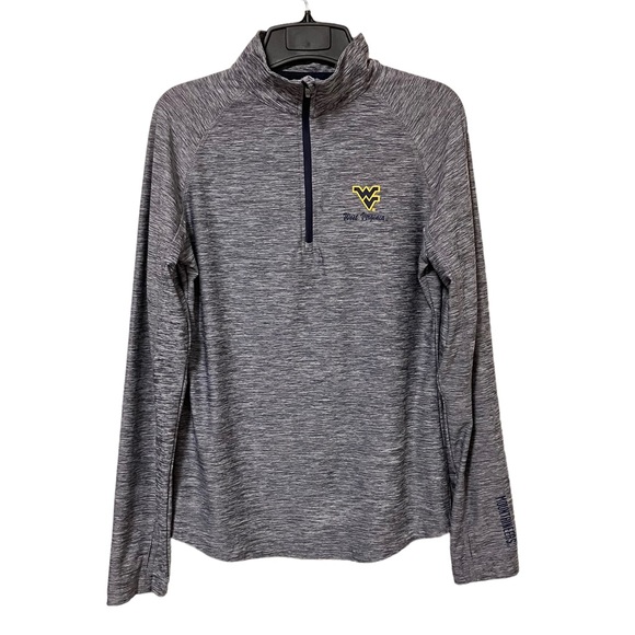 WVU West Virginia University Colosseum Quarter Zip Marled Pull Over - Picture 1 of 7